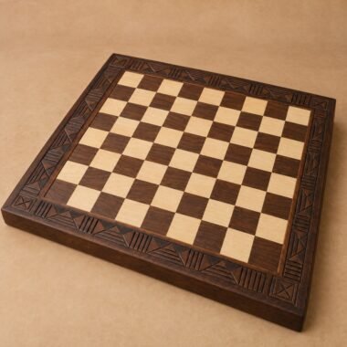Inlaid Wooden Tournament Board — 21" — Afro Rook