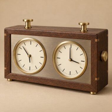 Mechanical Analog Chess Clock — Twin Dial — Afro Rook