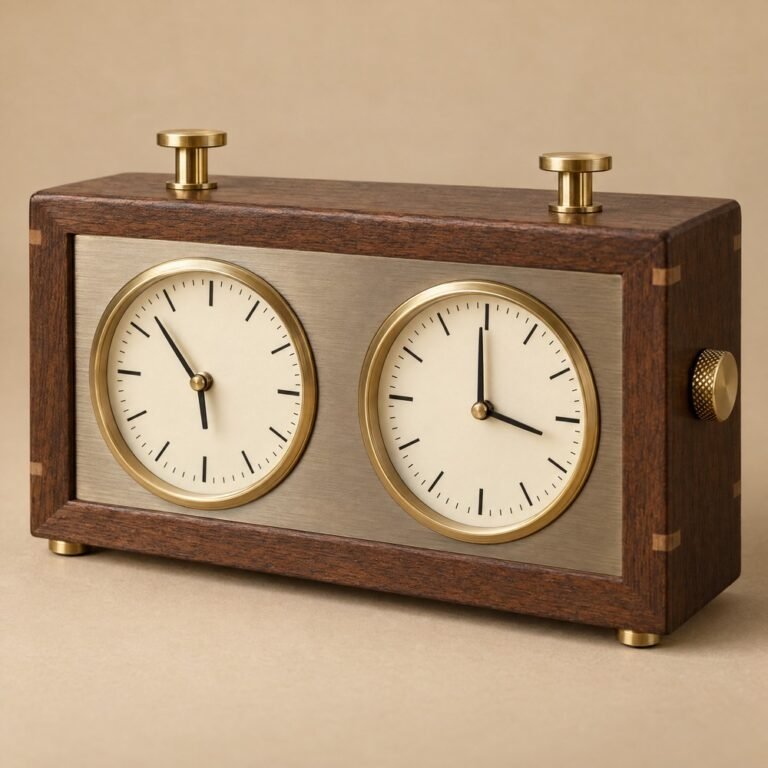 Mechanical Analog Chess Clock — Twin Dial — Afro Rook