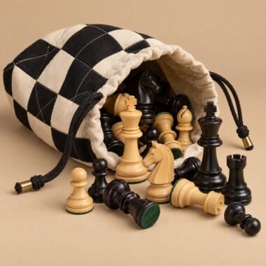 Weighted Tournament Pieces with Canvas Bag — Afro Rook