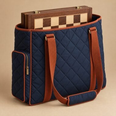 Quilted Chess Bag — Board and Pieces — Afro Rook